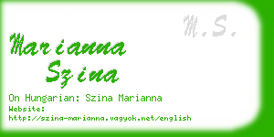 marianna szina business card